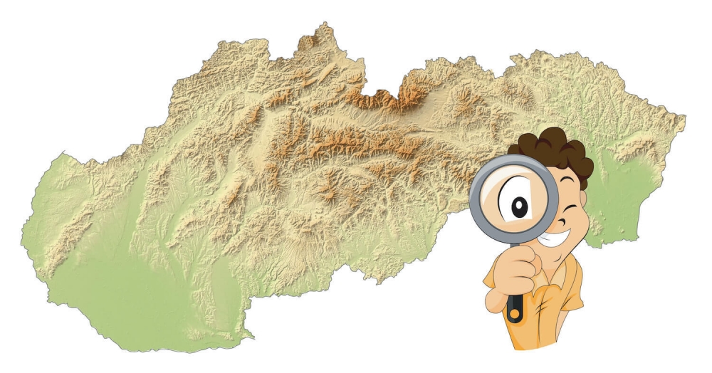 Slepá mapa Slovensko s ilustráciou